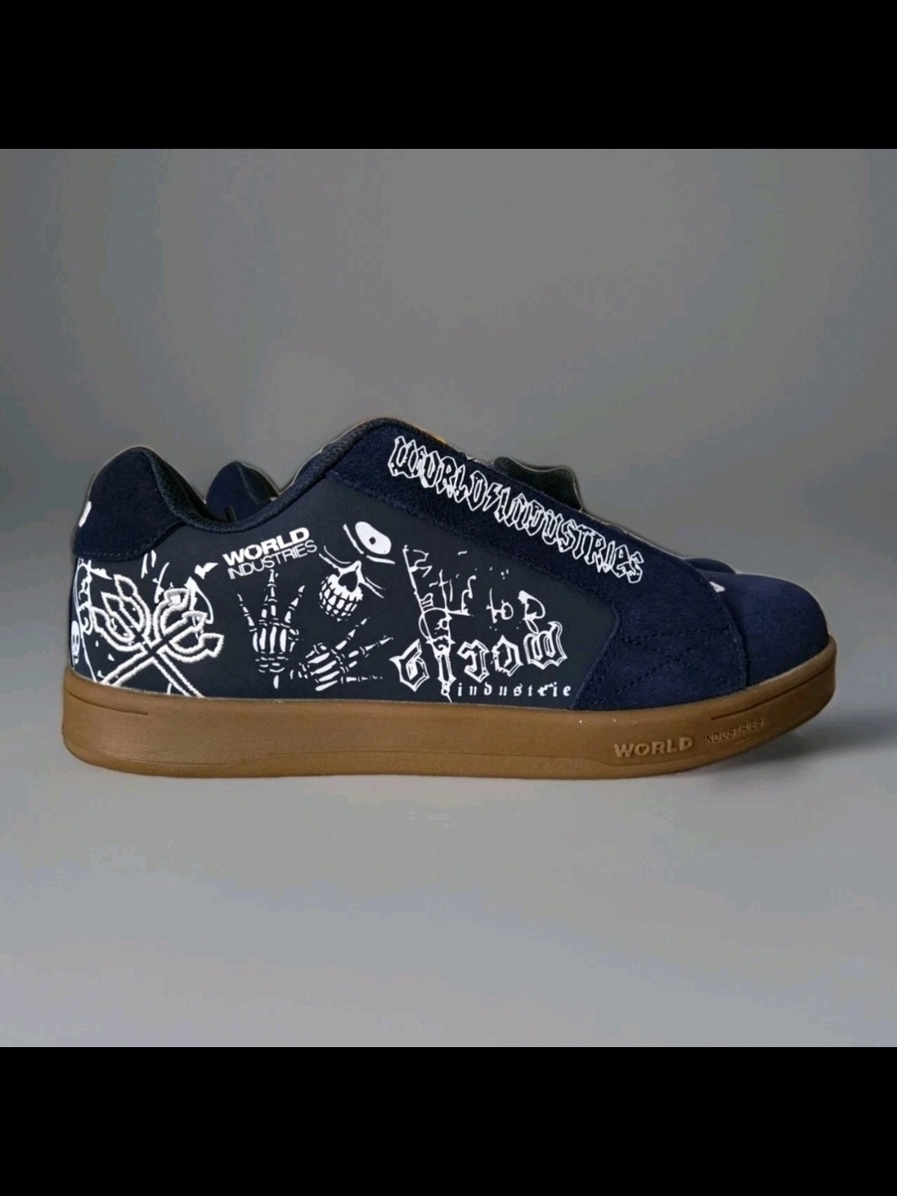 Men's World Industries Smith Skate Shoes  -  Navy/Gum - Size 8.5